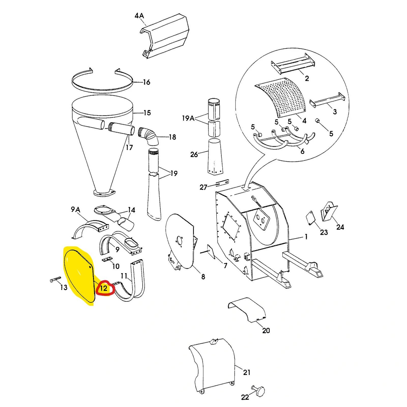 137676 - Hammermill Dust Collector Cover - Aftermarket - Image 2