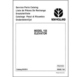 New Holland 155 Elevator Parts Catalog